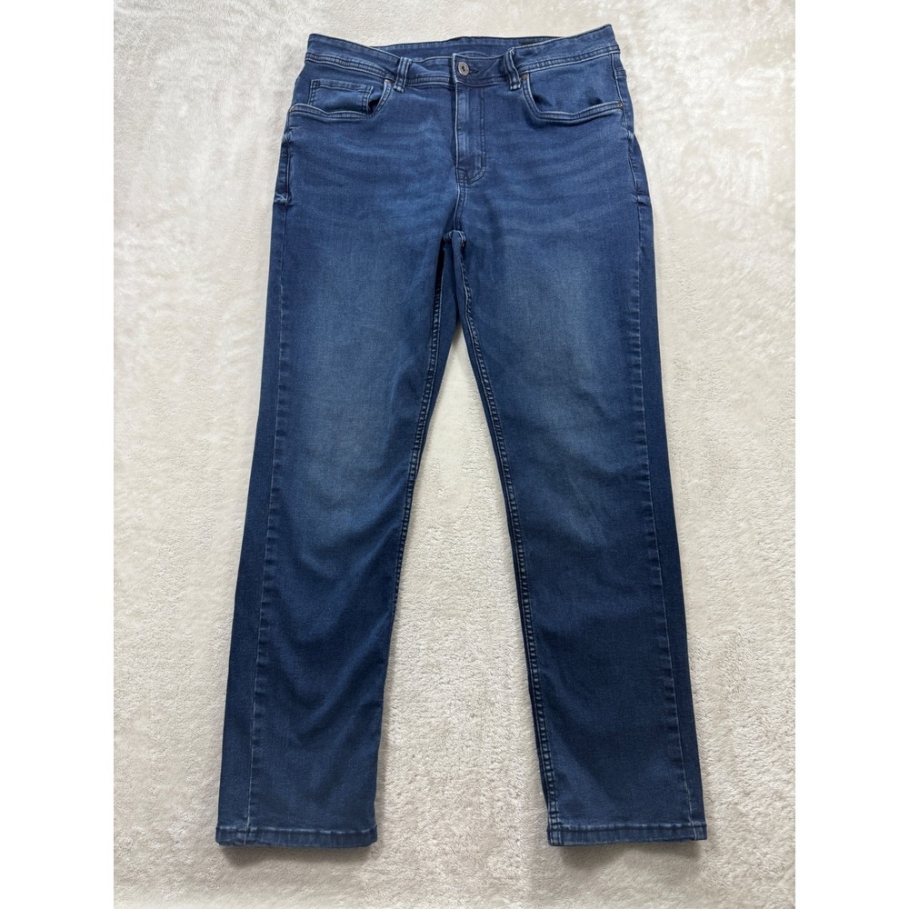 The Perfect Jean Mens Slim Thick Blue Denim Jeans 33x30 Meas: 34x29.5